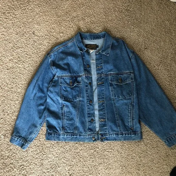 Eddie Bauer Vintage Denim Mens Jean Trucker Jacket - Picture 1 of 3